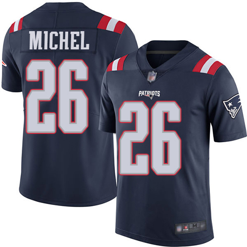 New England Patriots Football #26 Rush Vapor Untouchable Limited Navy Blue Men Sony Michel NFL Jersey->new england patriots->NFL Jersey